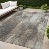 Homeroots 5' X 8' Taupe And Gray Abstract Washable Non Skid Indoor Outdoor Area Rug Taupe Polyester 563614