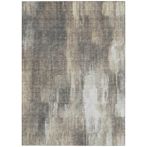 HomeRoots 5' Chocolate Abstract Indoor-Outdoor Area Rug - Stylish, Washable, Non-Skid Design for All Spaces 8' X 10' 563616