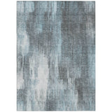 Homeroots 3' X 5' Teal Abstract Washable Non Skid Indoor Outdoor Area Rug Teal Polyester 563622