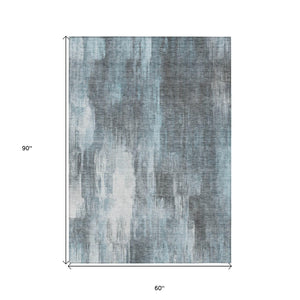 HomeRoots 5' Chocolate Abstract Indoor-Outdoor Area Rug - Stylish, Washable, Non-Skid Design for All Spaces 5' X 8' 563623