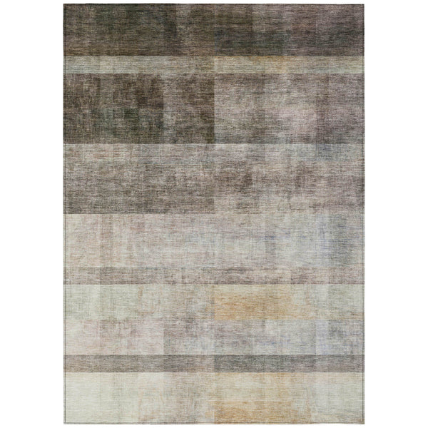 Homeroots 8' X 10' Brown Ombre Washable Non Skid Indoor Outdoor Area Rug Brown Polyester 563634