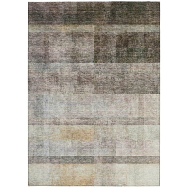 HomeRoots 5' Brown Ombre Washable Area Rug - Stylish Non-Skid Design for Indoor and Outdoor Use, Easy Care 8' X 10' 563634