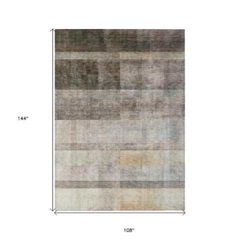 Homeroots 8' Runner Rug - Stylish Ombre Design, Washable, Non-skid, Stain Resistant For Indoor And Outdoor Use 9' X 12' Polyester 563635