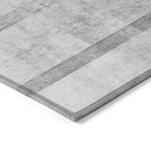 Homeroots 8' Runner Gray Ombre Washable Non Skid Indoor Outdoor Runner Rug Gray Polyester 563638