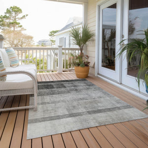 HomeRoots 5' Brown Ombre Washable Area Rug - Stylish Non-Skid Design for Indoor and Outdoor Use, Easy Care 5' X 8' 563641