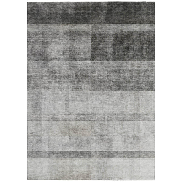 Homeroots 8' X 10' Gray Ombre Washable Non Skid Indoor Outdoor Area Rug Gray Polyester 563643