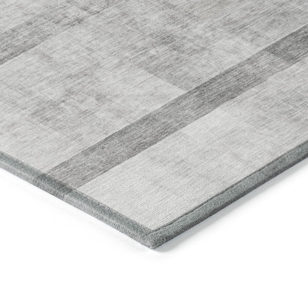 Homeroots 8' X 10' Gray Ombre Washable Non Skid Indoor Outdoor Area Rug Gray Polyester 563643