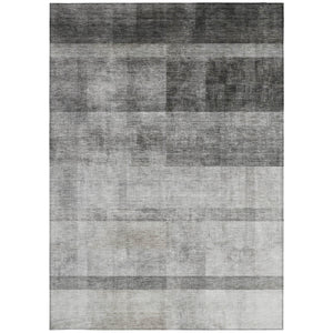 Homeroots 8' X 10' Gray Ombre Washable Non Skid Indoor Outdoor Area Rug Gray Polyester 563643