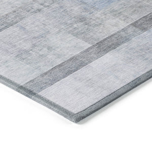 Homeroots 3' X 5' Navy And Gray Ombre Washable Non Skid Indoor Outdoor Area Rug Navy Polyester 563649