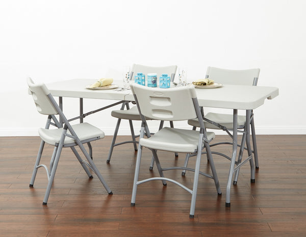 OSP Home Furnishings Resin Chair with Steel Frame Lightweight Contoured Seat for Indoor Outdoor Events PC-03