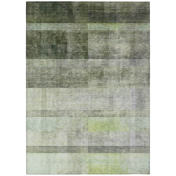 Homeroots 3' X 5' Olive Green Ombre Washable Non Skid Indoor Outdoor Area Rug Olive Polyester 563658