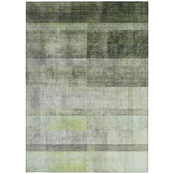 Homeroots 9' X 12' Olive Green Ombre Washable Non Skid Indoor Outdoor Area Rug Olive Polyester 563662