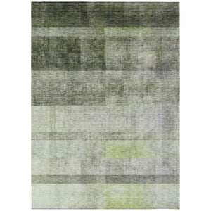 Homeroots 10' X 14' Olive Green Ombre Washable Non Skid Indoor Outdoor Area Rug Olive Polyester 563663