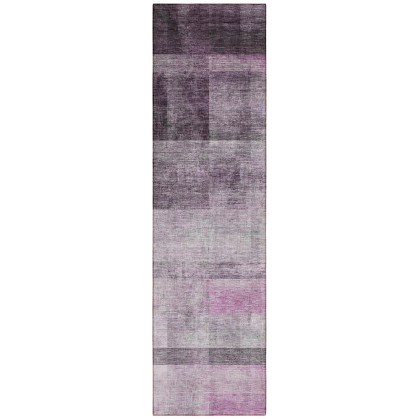 Homeroots 8' Runner Purple Ombre Washable Non Skid Indoor Outdoor Runner Rug Purple Polyester 563665