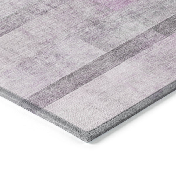 Homeroots 8' Runner Purple Ombre Washable Non Skid Indoor Outdoor Runner Rug Purple Polyester 563665