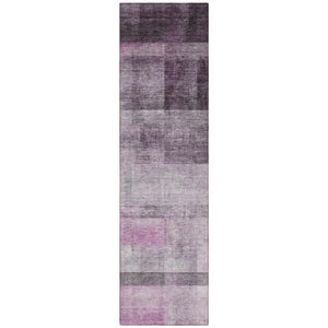 Homeroots 8' Runner Purple Ombre Washable Non Skid Indoor Outdoor Runner Rug Purple Polyester 563665