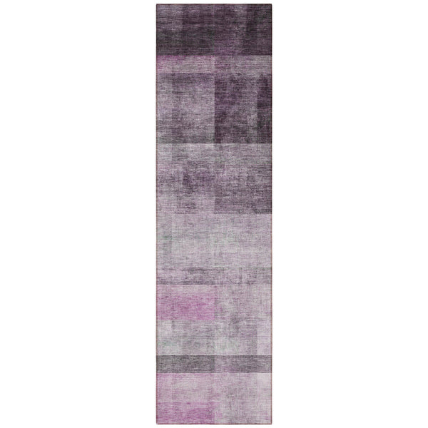 Homeroots 8' Runner Purple Ombre Washable Non Skid Indoor Outdoor Runner Rug Purple Polyester 563665
