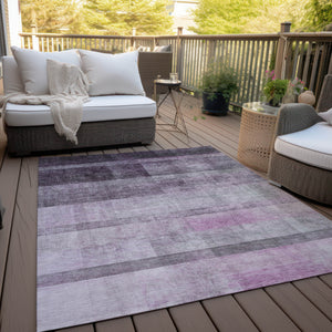 Homeroots 8' X 10' Purple Ombre Washable Non Skid Indoor Outdoor Area Rug Purple Polyester 563670