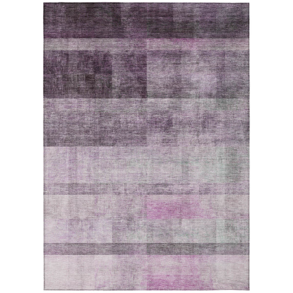 Homeroots 8' X 10' Purple Ombre Washable Non Skid Indoor Outdoor Area Rug Purple Polyester 563670