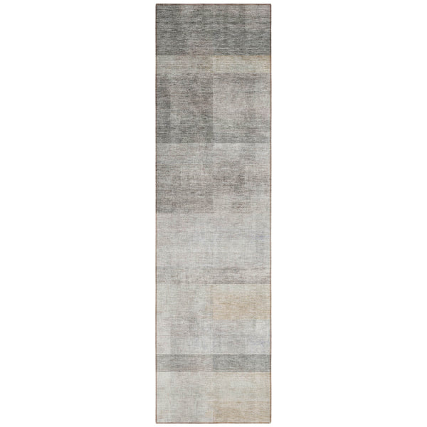 Homeroots 8' Runner Taupe Ombre Washable Non Skid Indoor Outdoor Runner Rug Taupe Polyester 563674