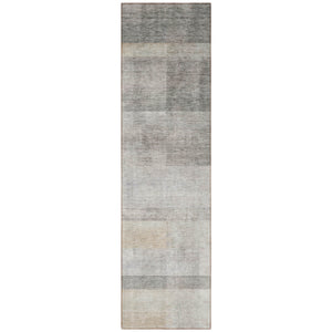 Homeroots 8' Runner Taupe Ombre Washable Non Skid Indoor Outdoor Runner Rug Taupe Polyester 563674