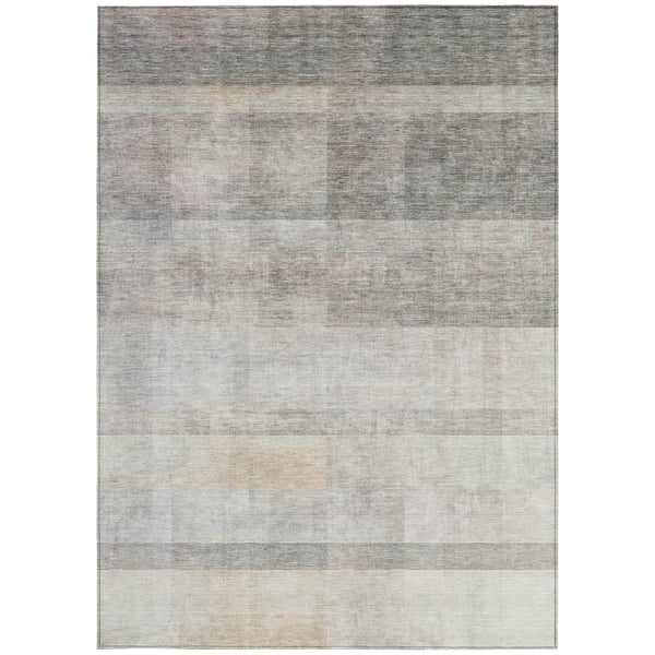 Homeroots 3' X 5' Taupe Ombre Washable Non Skid Indoor Outdoor Area Rug Taupe Polyester 563676