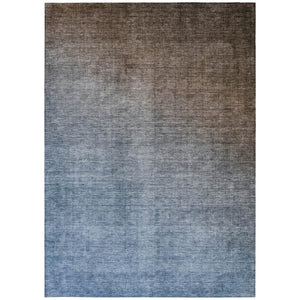 HomeRoots 5' Modern Blue Green Ombre Washable Area Rug - Non-Skid, Stain-Resistant, Indoor/Outdoor Decor 5' X 8' 563695