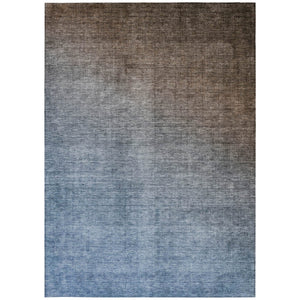 Homeroots 8' Blue And Green Ombre Washable Area Rug For Indoor And Outdoor Spaces - Stain Resistant Comfort 8' X 10' Polyester 563697