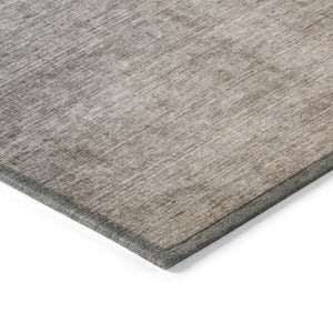 Homeroots 8' Runner Taupe And Gray Ombre Washable Non Skid Indoor Outdoor Runner Rug Gray Polyester 563701