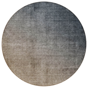 Homeroots 8' Round Taupe And Gray Round Ombre Washable Non Skid Indoor Outdoor Area Rug Gray Polyester 563705