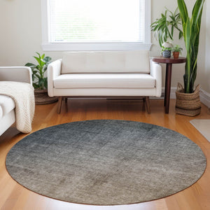 HomeRoots 5' Modern Blue Green Ombre Washable Area Rug - Non-Skid, Stain-Resistant, Indoor/Outdoor Decor 8' Round 563705