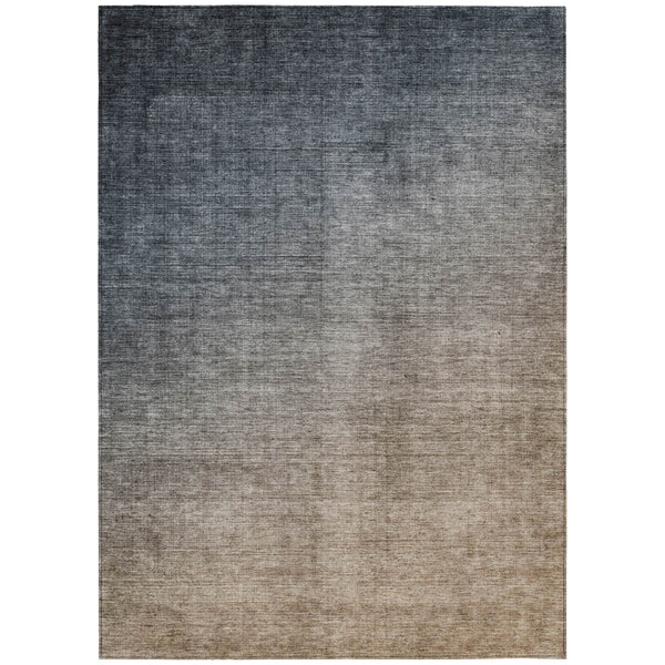 Homeroots 9' X 12' Taupe And Gray Ombre Washable Non Skid Indoor Outdoor Area Rug Gray Polyester 563707