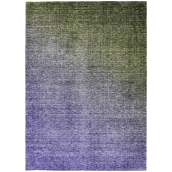 Homeroots 8' Blue And Green Ombre Washable Area Rug For Indoor And Outdoor Spaces - Stain Resistant Comfort 3' X 5' Polyester 563721