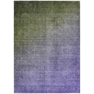 HomeRoots 5' Modern Blue Green Ombre Washable Area Rug - Non-Skid, Stain-Resistant, Indoor/Outdoor Decor 9' X 12' 563725