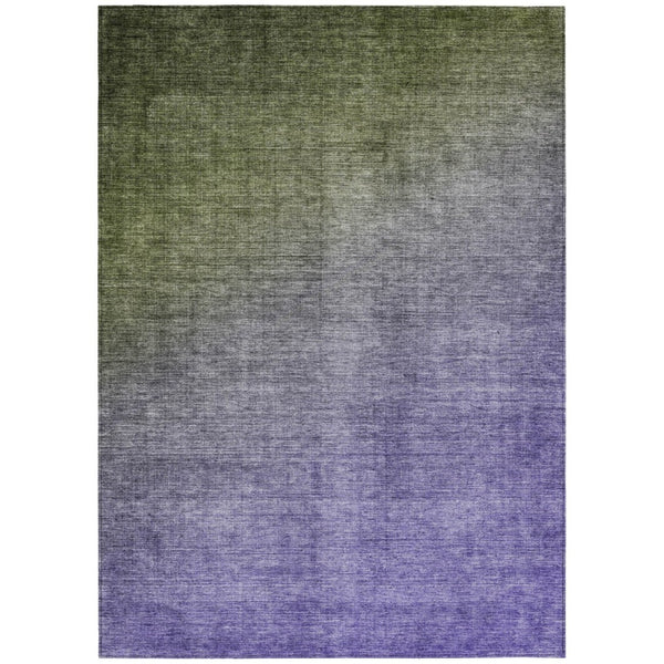 HomeRoots 5' Modern Blue Green Ombre Washable Area Rug - Non-Skid, Stain-Resistant, Indoor/Outdoor Decor 9' X 12' 563725