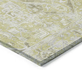 Homeroots 3' X 5' Artichoke Green Oriental Washable Non Skid Indoor Outdoor Area Rug Aloe Polyester 563739