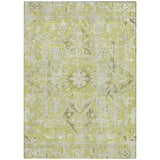 Homeroots 3' X 5' Artichoke Green Oriental Washable Non Skid Indoor Outdoor Area Rug Aloe Polyester 563739