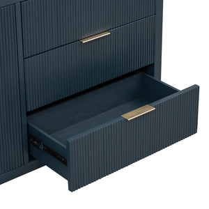 English Elm U_Style Minimalist Wave-Pattern Sideboard - Stylish Storage Solution For Hallways And Living Spaces N711P235893V-GIGA