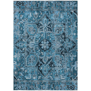 Homeroots 8' Runner Artichoke Green Oriental Washable Rug - Stylish Stain Resistant Non-skid For Indoors & Outdoors 8' X 10' Polyester 563751