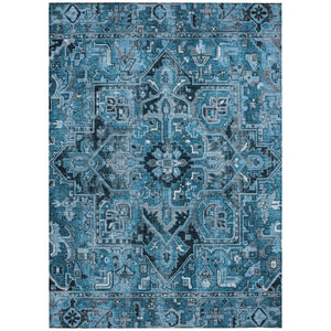 HomeRoots 5' Timeless Artichoke Green Oriental Area Rug - Washable, Non-Skid, Indoor/Outdoor Versatility 9' X 12' 563752