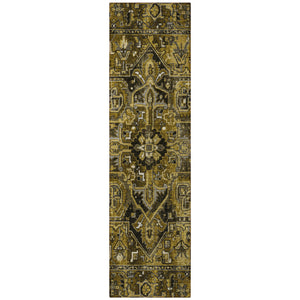 Homeroots 8' Runner Coffee And Gray Oriental Washable Non Skid Indoor Outdoor Runner Rug Brown Polyester 563755