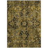 Homeroots 3' X 5' Coffee And Gray Oriental Washable Non Skid Indoor Outdoor Area Rug Brown Polyester 563757