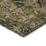 Homeroots 3' X 5' Coffee And Gray Oriental Washable Non Skid Indoor Outdoor Area Rug Brown Polyester 563757