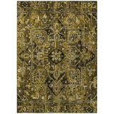 Homeroots 3' X 5' Coffee And Gray Oriental Washable Non Skid Indoor Outdoor Area Rug Brown Polyester 563757