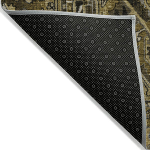 Homeroots 8' Runner Artichoke Green Oriental Washable Rug - Stylish Stain Resistant Non-skid For Indoors & Outdoors 8' X 10' Polyester 563760