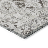 Homeroots 8' X 10' Ivory And Dark Brown Oriental Washable Non Skid Indoor Outdoor Area Rug Ivory Polyester 563769