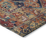 Homeroots 8' Runner Red Orange And Blue Oriental Washable Non Skid Indoor Outdoor Runner Rug Paprika Polyester 563782