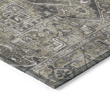 Homeroots 8' Runner Taupe And Dark Taupe Oriental Washable Non Skid Indoor Outdoor Runner Rug Taupe Polyester 563791