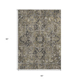 Homeroots 5' X 8' Taupe And Dark Taupe Oriental Washable Non Skid Indoor Outdoor Area Rug Taupe Polyester 563794