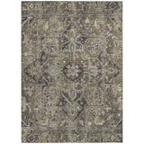 Homeroots 5' X 8' Taupe And Dark Taupe Oriental Washable Non Skid Indoor Outdoor Area Rug Taupe Polyester 563794